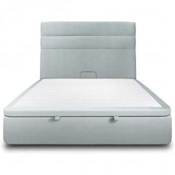 Lit coffre design Velours Gris 140x190
