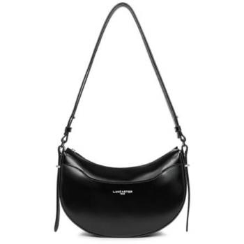 Sac à bandoulière demi-lune en cuir noir Suave Ace Lancaster