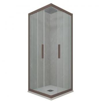 Mampara de Ducha Deslizante 75x80cm en PVC Chocolate – Modelo FORTE Kolors