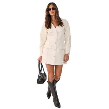 Mini Faux Leather Blazer Dress – Nasty Gal, Off‑White, 6S
