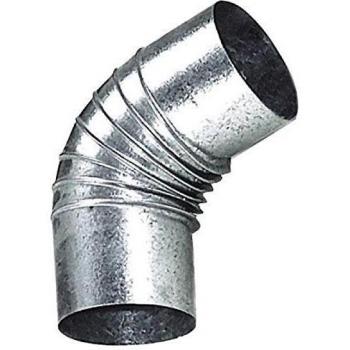 Codo para estufa galvanizado con ángulo de 45 grados y diámetro de 130 mm