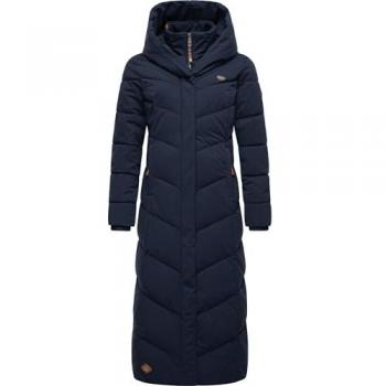 Ragwear Steppmantel Natalka Extralang – Damen, XXL, blau, Kapuze