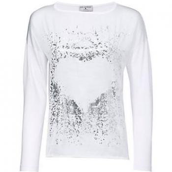 T-shirt long en blanc métallisé Rick Cardona 44