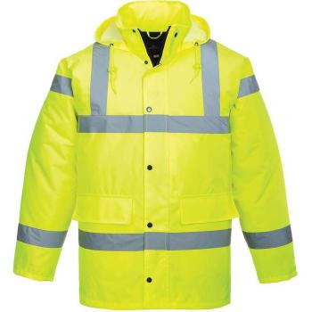 Hi-Vis Yellow Oxford Weave 300D Class 3 Traffic Safety Jacket, Size 6XL