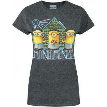 T-shirt Minions Pyramide Femme (Gris foncé)