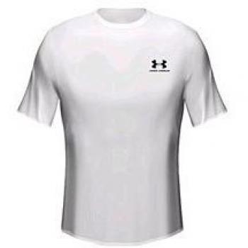 Under Armour Youth HeatGear T-Shirt, White, Size M