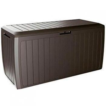 Coffre de jardin en plastique Boxe Board 290L couleur ocre foncé 116x47x59.5 cm