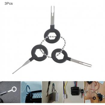 Outils de dépose de bornes en acier inoxydable et PVC pour câblage de harnais de voiture, 3 pièces