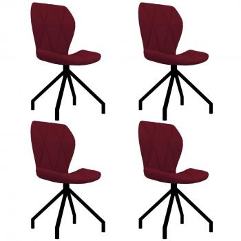 VidaXL Dining Seat Collection – 4x Red Faux Leather Chairs