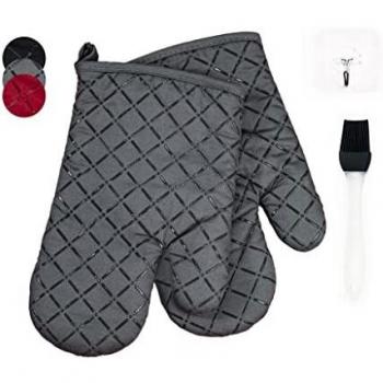 Kitchenic ProChef Heat‑Proof Gloves – Grey, Non‑Slipping, Duo
