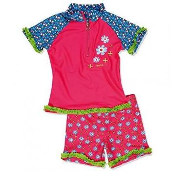 PLAYSHOES Costume Intero Blu, Blu Chiaro, Verde e Rosa con protezione UV