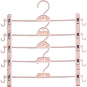 5pcs Strong Plastic Space-Saving Hanger Rack for Trousers