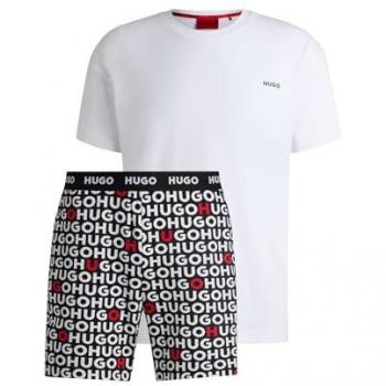 Pijamas HUGO Tortuga 50534139: Algodón Stretch con Impresión Logotipo en Caja Regalo