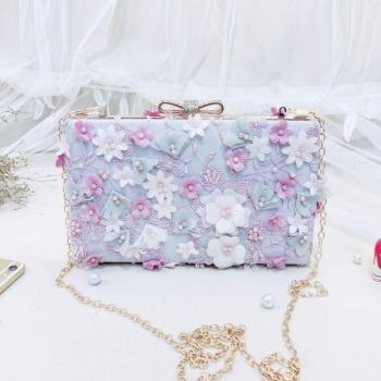 Bolso de Mano con Bordado Estéreo y Diamantes para HanFu