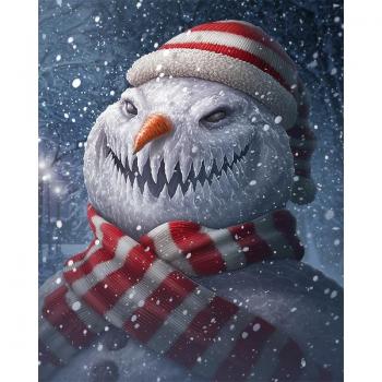 Winter Wonderland Snowman Dazzle Painting – 5D Diamond Canvas (20x30cm)