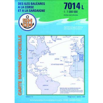 Plastimo Baléares-corse-sardaigne Cartes Marines Shom 7014 L