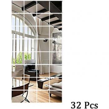 Decorative Self-Adhesive Mirror Wall Stickers 15x15cm (9/16/32 Pieces)