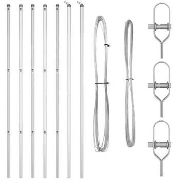 Kit de poteaux de clôture 7 pièces en acier galvanisé