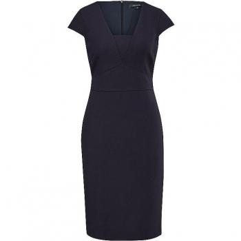 COMMA Dunkelblaues Businesskleid mit Square-Neck, Größe 34