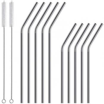 Hydream 10‑Stück Edelstahl‑Trinkstiel – Ideal für Smoothies & Shakes