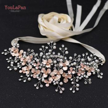 Boda Elegante: Cinturón de Oro Rosa y Flores