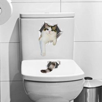 Mural Gatuno 3D para Baños y Habitaciones