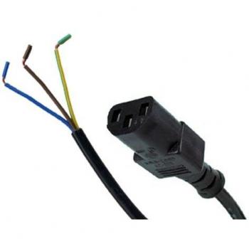 IEC C13 Kettle Lead to 3 Core Flex Bare Ended 1.0mm2 10A Cable 2m Black