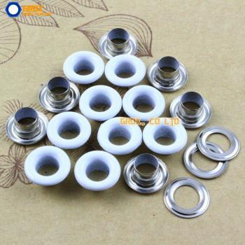 600 Set White Round Eyelet Grommets 10mm Outer Diameter 5mm Inner Diameter 5mm Height