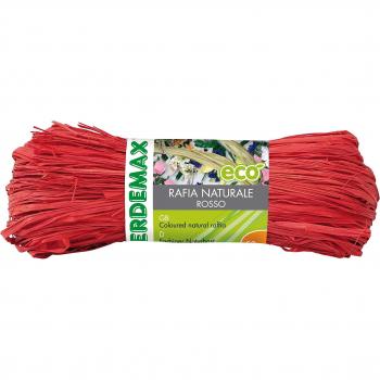 Raphia naturel de couleur rouge 50 g Verdemax