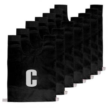 OSG New Team Netball Medium Lettered Bibs – 7‑Set, Black