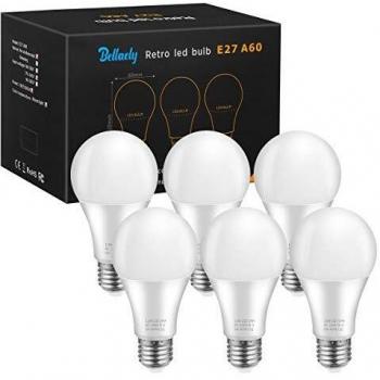 6-Pack Energy Saving LED Screw Light Bulbs – 12W, 1200 Lumens, Warm White