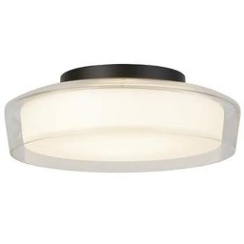 Licht-Erlebnisse JADE LED Deckenleuchte, IP44, Ø 30 cm, Schwarz matt/Weiß, Warmweiß 3000 K, Glas Metall