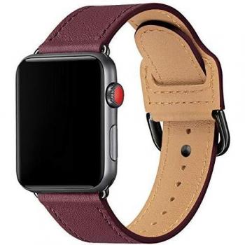 SUNFWR Genuine Leather Strap for Apple Watch 38mm 40mm 42mm 44mm