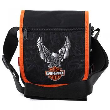 HD 11‑1990 Messenger Bag – Black with Orange Accents