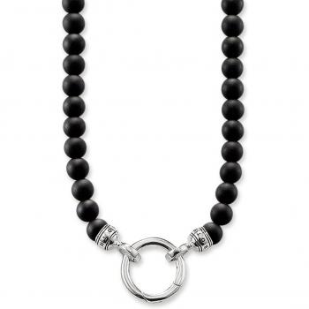 Thomas Sabo 90 cm Black Obsidian Necklace with Sterling Silver Clasp