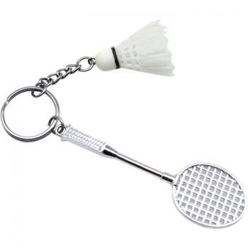 Llavero con colgante de bádminton y murciélago