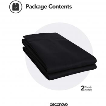 Deconovo Verdunkelungsgardinen mit Ösen, 229x168 cm, Schwarz, 2er Set