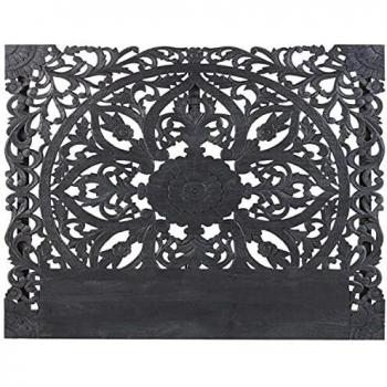 Menzzo Serena Lit à tête noire en bois, 1,80 m x 3,5 cm x 1,40 m