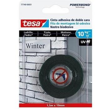 Tesa Cinta Adhesiva Doble Cara 10 Kg 1,5 m x 19 mm Ladrillo y Piedra