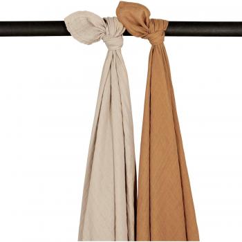 Fasce in Mussola 2 Pezzi MEYCO Uni Sand/Toffee