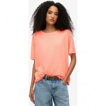 Superdry Studio‑Drop‑Shouder Tee – Neon Orange, Damen, 42