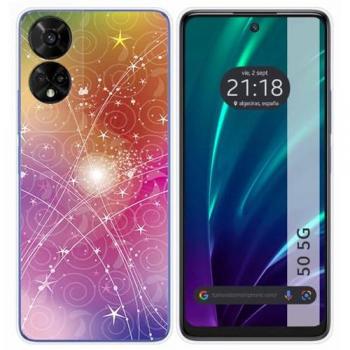 Funda de Silicona para TCL 50 5G con Diseño Abstracto