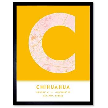 Mexico City Map Letter Art Frame
