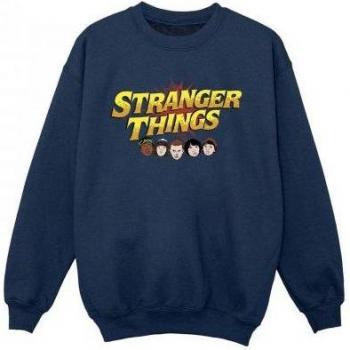 Kids' 12-13 Black Sweatshirt: Stranger Things Comic Head Edition