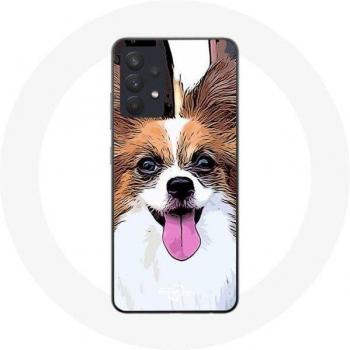 White and Brown Continental Miniature Spaniel Butterfly Puppy Case for Samsung Galaxy A13 5G