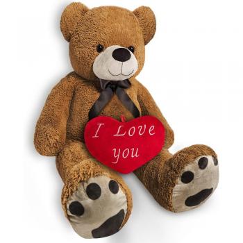 175cm Giant Light Brown Teddy Bear with Heart Pillow 26cm