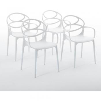 Lot de chaises empilables Charlotte en polypropylène (blanc)
