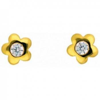 Elegante 585 Gold Ohrringe mit Zirkonia