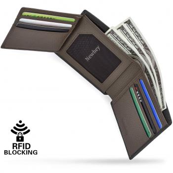 Monedero Slim Newhey con Protección RFID en Cuero