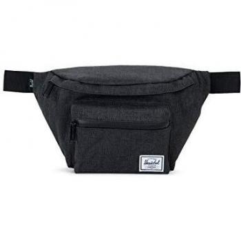 Schwarz‑Kreuzmuster Gürteltasche „Seventeen“ – Unisex für Erwachsene